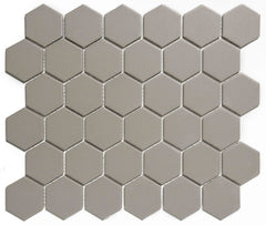 The Mosaic Factory London Mozaiek Tegel Hexagon - Grijs Porselein Ongeglazuurd, R11 281x325 mm