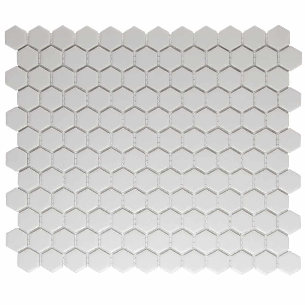 The Mosaic Factory London Mozaiek Tegel Hexagon - Super Wit Porselein Ongeglazuurd, R11 260x300 mm