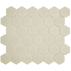 The Mosaic Factory London Mozaiek Tegel Hexagon - Wit Porselein Ongeglazuurd, R11 281x325 mm