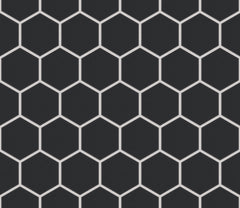 The Mosaic Factory London Mozaiek Tegel Hexagon - Zwart Porselein Ongeglazuurd, R11 281x325 mm