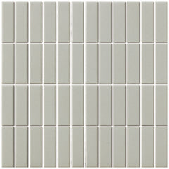 The Mosaic Factory London Mozaiek Tegel Rechthoek - Mat Grijs Porselein Ongeglazuurd, R11 23x73x6 mm