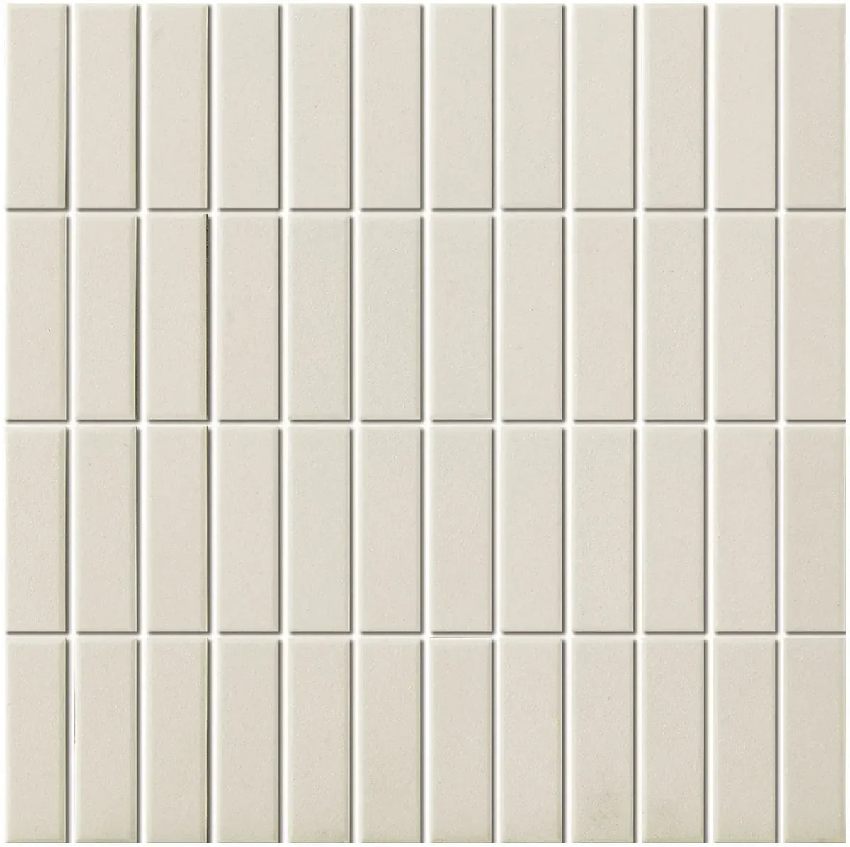 The Mosaic Factory London Mozaiek Tegel Rechthoek - Mat Wit Porselein Ongeglazuurd, R11 23x73x6 mm