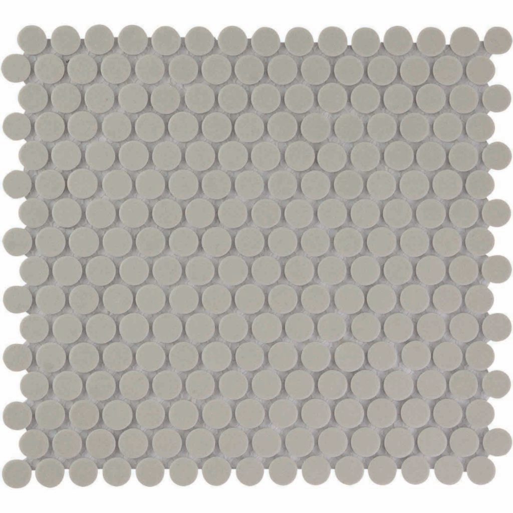 The Mosaic Factory London Mozaiek Tegel Rond - Grijs Porselein Ongeglazuurd, R11 315x294 mm