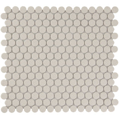 The Mosaic Factory London Mozaiek Tegel Rond - Wit Porselein Ongeglazuurd, R11 315x294 mm