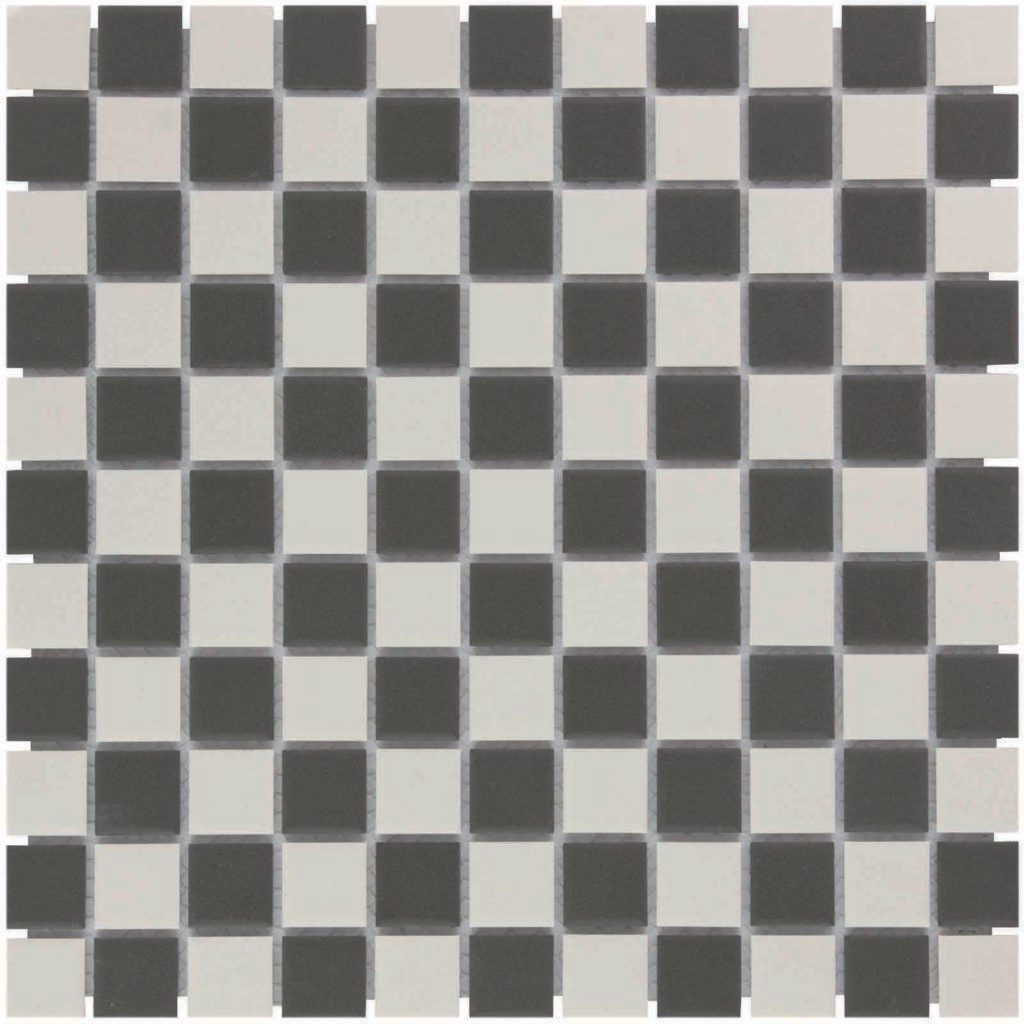 The Mosaic Factory London Mozaiek Tegel Vierkant - Dambord Mix Porselein Ongeglazuurd, R11 300x300 mm