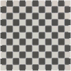 The Mosaic Factory London Mozaiek Tegel Vierkant - Dambord Mix Porselein Ongeglazuurd, R11 300x300 mm