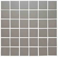 The Mosaic Factory London Mozaiek Tegel Vierkant - Donker Grijs Porselein Ongeglazuurd, R11 309x309 mm