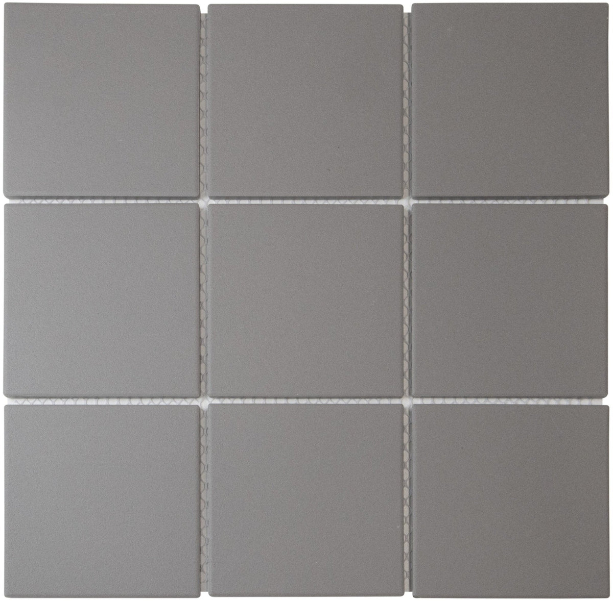 The Mosaic Factory London Mozaiek Tegel Vierkant - Donker Grijs Porselein Ongeglazuurd, R11 95x95x6 mm