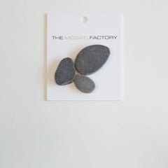 The Mosaic Factory Natural Stone Mozaiek Tegel Pebbles - Dark Grey Marmer Natural 300x300 mm