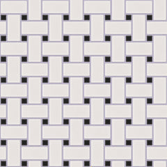 The Mosaic Factory Paris Mozaiek Tegel Basketweave - Wit en Zwart Porselein Geglazuurd 300x300 mm