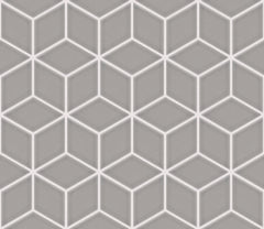 The Mosaic Factory Paris Mozaiek Tegel Cubic - Licht grijs Porselein Geglazuurd 266x305 mm