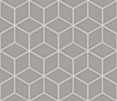 The Mosaic Factory Paris Mozaiek Tegel Cubic - Licht grijs Porselein Geglazuurd 266x305 mm