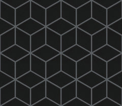 The Mosaic Factory Paris Mozaiek Tegel Cubic - mat Zwart Porselein Geglazuurd 266x305 mm
