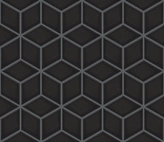 The Mosaic Factory Paris Mozaiek Tegel Cubic - Zwart Porselein Geglazuurd 266x305 mm