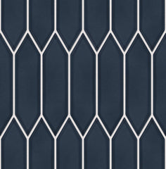 The Mosaic Factory Paris Mozaiek Tegel Picket- Blauw Porselein Geglazuurd 258x313 mm