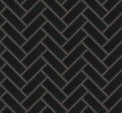 The Mosaic Factory Paris Mozaiek Tegel Visgraat - Extra Zwart Porselein Geglazuurd 247x318 mm