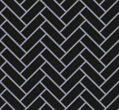 The Mosaic Factory Paris Mozaiek Tegel Visgraat - Zwart Porselein Geglazuurd 247x318 mm