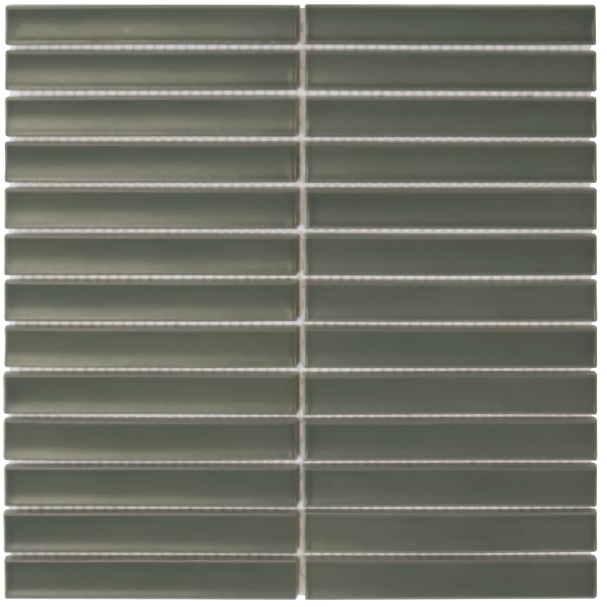 The Mosaic Factory Sevilla Mozaïek Tegel Kitkat Vinger - Army Groen Porselein Geglazuurd 296x299 mm