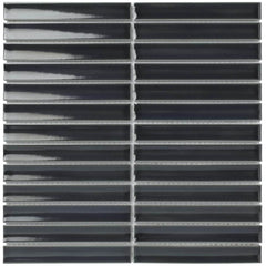 The Mosaic Factory Sevilla Mozaïek Tegel Kitkat Vinger - Blauw Grijs Porselein Geglazuurd 296x299 mm