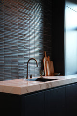 The Mosaic Factory Sevilla Mozaïek Tegel Kitkat Vinger - Donker Grijs Geglazuurd Porselein 296x299 mm