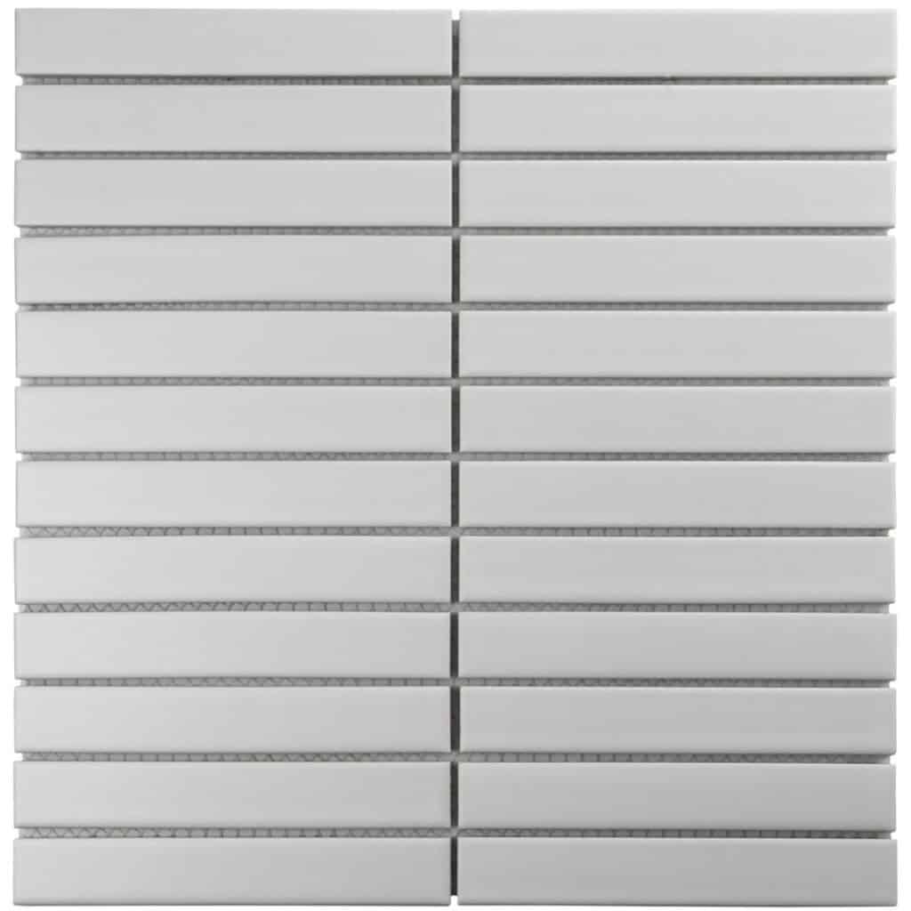 The Mosaic Factory Sevilla Mozaïek Tegel Kitkat Vinger - Mat Wit Porselein Geglazuurd 296x300 mm