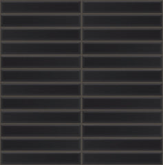 The Mosaic Factory Sevilla Mozaïek Tegel Kitkat Vinger - Mat Zwart Porselein Geglazuurd 296x300 mm