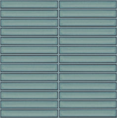 The Mosaic Factory Sevilla Mozaïek Tegel Kitkat Vinger - Turquoise Porselein Geglazuurd 296x299 mm