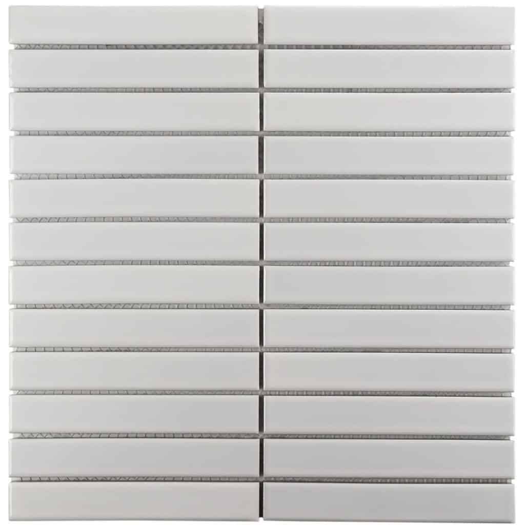 The Mosaic Factory Sevilla Mozaïek Tegel Kitkat Vinger - Wit Porselein Geglazuurd 296x300 mm