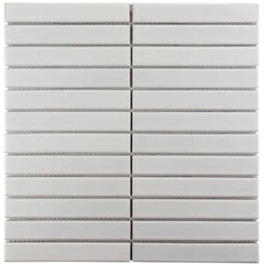 The Mosaic Factory Sevilla Mozaïek Tegel Kitkat Vinger - Wit Porselein Geglazuurd 296x300 mm