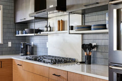 The Mosaic Factory Sevilla Mozaïek Tegel Mini Kitkat Vinger - Gespikkeld Grijs blauw Porselein Geglazuurd 282x308 mm