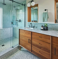 The Mosaic Factory Sevilla Mozaïek Tegel Mini Kitkat Vinger - Gespikkeld Lichtgroen Porselein Geglazuurd 282x308 mm