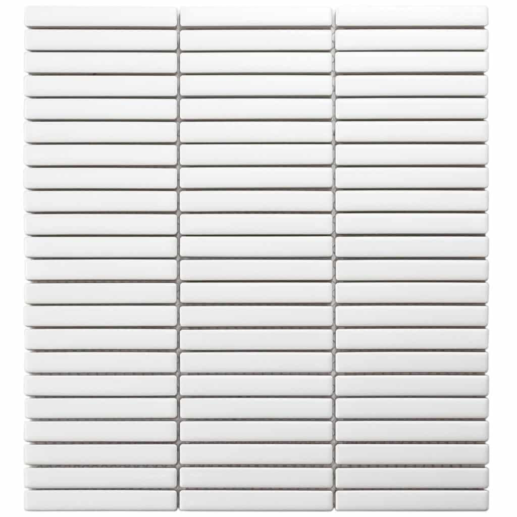The Mosaic Factory Sevilla Mozaïek Tegel Mini Kitkat Vinger - Wit Mat Porselein Geglazuurd 282x308 mm