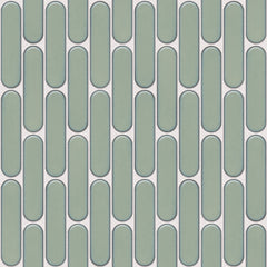 The Mosaic Factory Sevilla Mozaïek Tegel Ovaal Vinger - Licht Groen Gespikkeld Porselein Geglazuurd 300x300 mm