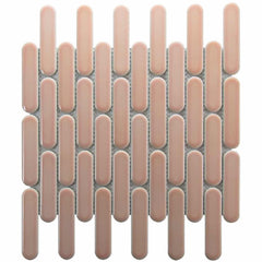 The Mosaic Factory Sevilla Mozaïek Tegel Ovaal Vinger - Roze Porselein Geglazuurd 300x300 mm