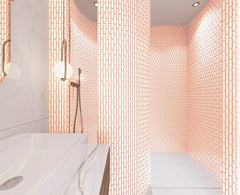 The Mosaic Factory Sevilla Mozaïek Tegel Ovaal Vinger - Roze Porselein Geglazuurd 300x300 mm