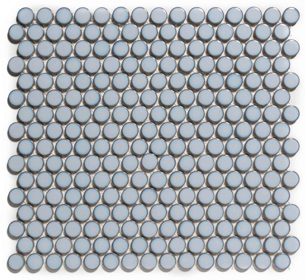 The Mosaic Factory Venice Pennyround Mozaiek Tegel Rond - Blauw Grijs met rand Porselein Geglazuurd 315x294 mm