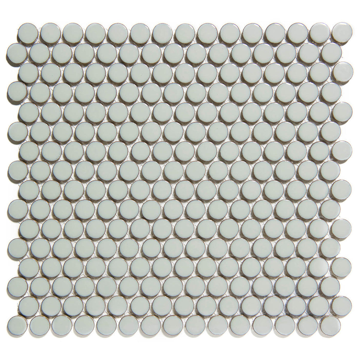 The Mosaic Factory Venice Pennyround Mozaiek Tegel Rond - Licht grijs met rand Porselein Geglazuurd 315x294 mm
