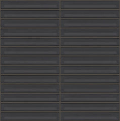 The Mosaic Factory Sevilla Mozaïek Tegel Kitkat Vinger - Glossy Zwart Geglazuurd Porselein 296x299 mm