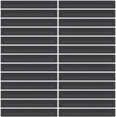 The Mosaic Factory Sevilla Mozaïek Tegel Kitkat Vinger - Glossy Zwart Geglazuurd Porselein 296x299 mm