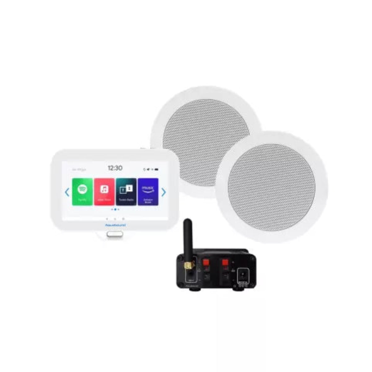 Music Center Aquasound N-Joy Controller (IPX7) - Wand Lader - Twist Speakerset - Mini-Box - 30 Watt - Wit