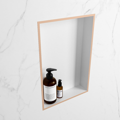 MONDIAZ EASY Nis 44,5x29,5cm in solid surface kleur Rosee | Talc. 1 vak  geschikt voor in- of opbouw