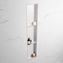 MONDIAZ EASY Nis 149,5x29,5cm in solid surface kleur Rosee | Talc. 3 vakken  geschikt voor in- of opbouw