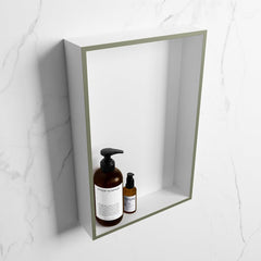 MONDIAZ EASY Nis 44,5x29,5cm in solid surface kleur Army | Talc. 1 vak  geschikt voor in- of opbouw
