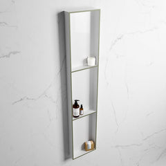 MONDIAZ EASY Nis 149,5x29,5cm in solid surface kleur Army | Talc. 3 vakken  geschikt voor in- of opbouw