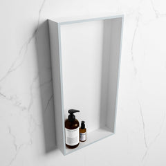 MONDIAZ EASY Nis 59,5x29,5cm in solid surface kleur Clay | Talc. 1 vak  geschikt voor in- of opbouw