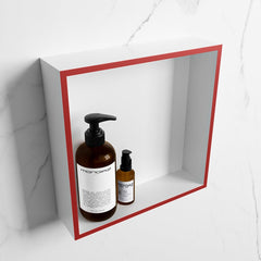 MONDIAZ EASY Nis 29,5x29,5cm in solid surface kleur Fire | Talc. 1 vak  geschikt voor in- of opbouw