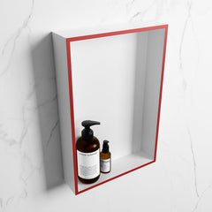 MONDIAZ EASY Nis 44,5x29,5cm in solid surface kleur Fire | Talc. 1 vak  geschikt voor in- of opbouw