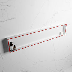 MONDIAZ EASY Nis 149,5x29,5cm in solid surface kleur Fire | Talc. 1 vak  geschikt voor in- of opbouw