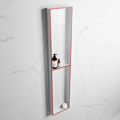 MONDIAZ EASY Nis 89,5x29,5cm in solid surface kleur Fire | Talc. 2 vakken geschikt voor in- of opbouw