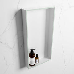 MONDIAZ EASY Nis 59,5x29,5cm in solid surface kleur Greey | Talc. 1 vak  geschikt voor in- of opbouw